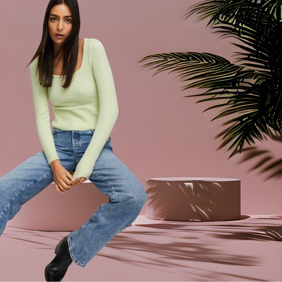 Crop Sweater-Mango - Picture 4 of 7